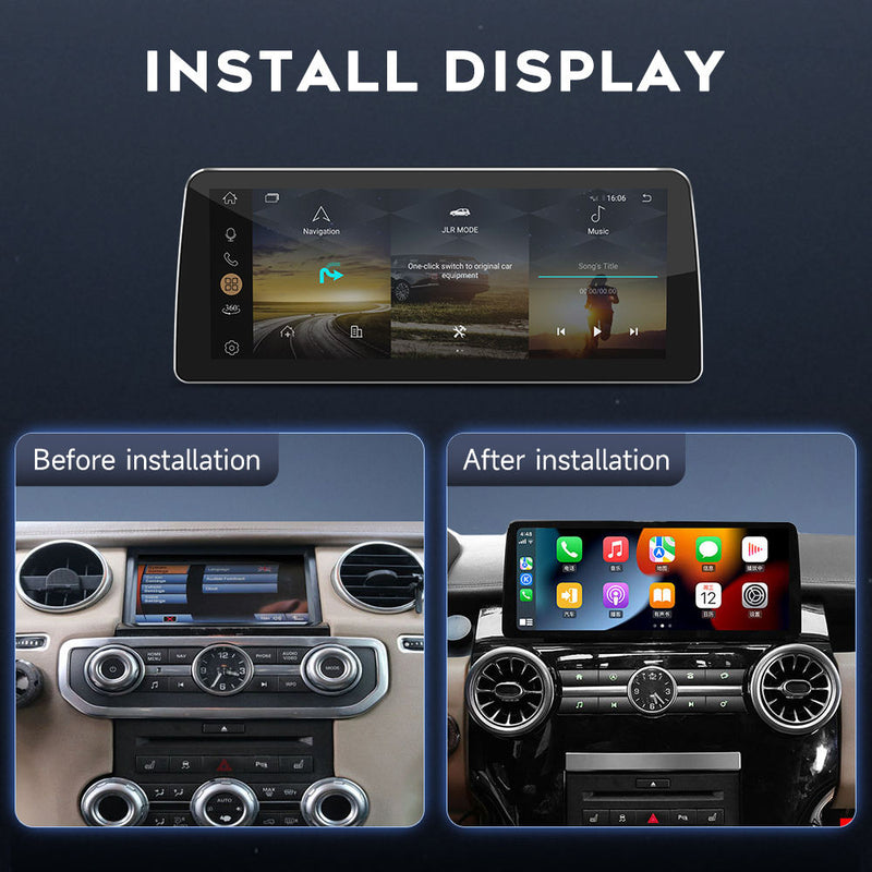 Euronavigate Car 12.3 Inch Touchscreen Android GPS Navi CarPlay for Land Rover Discovery 4 Automotive Infotainment Head Unit Upgrade Retrofit Aftermarket Accessories