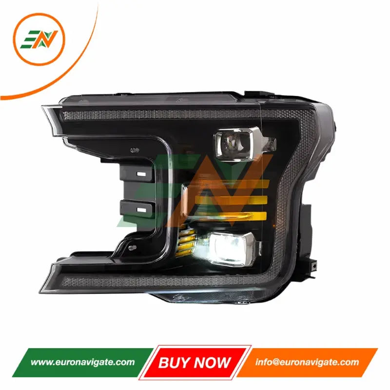 Euronavigate Faros de automóvil Ford F150 LED con proyector de doble haz Iluminación automotriz, faros delanteros, estilo S650, DRL, luces de circulación diurna, señales de giro secuenciales Accesorios de posventa de modernización