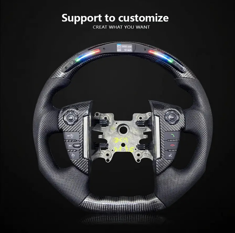 Euronavigate Car LED Carbon Fiber Racing Steering Wheel for LAND ROVER Discovery 4 Customized LED Carbon Fiber Racing Steering Wheel Retrofit Aftermarket Accessories