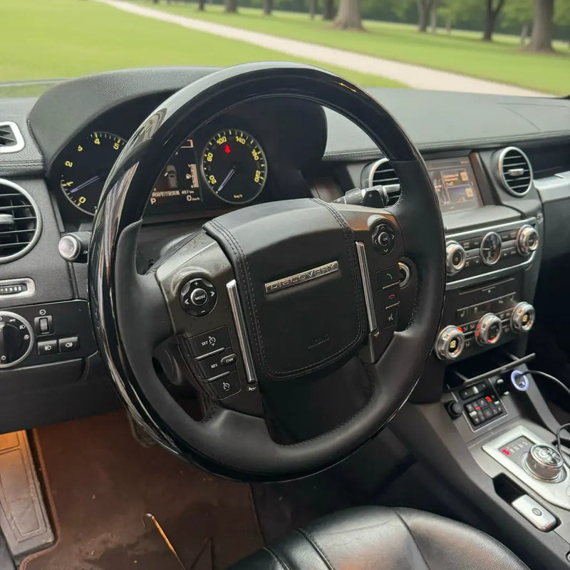 Euronavigate Car Mahogany Wood Steering Wheel for Land Rover Discovery 4 Modified and Leather Steering Wheel with Optional Heating Retrofit Aftermarket Accessories