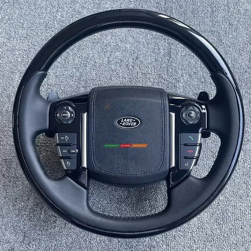 Euronavigate Coche Range Rover Sport y Discovery Volante de cuero perforado negro piano 3/4 Volantes de vehículos Retrofit Accesorios de posventa