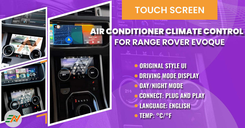 Euronavigate Car Upgrade A/C Control Panel to a Digital HD Screen for your Range Rover Evoque Aftermarket Accessories