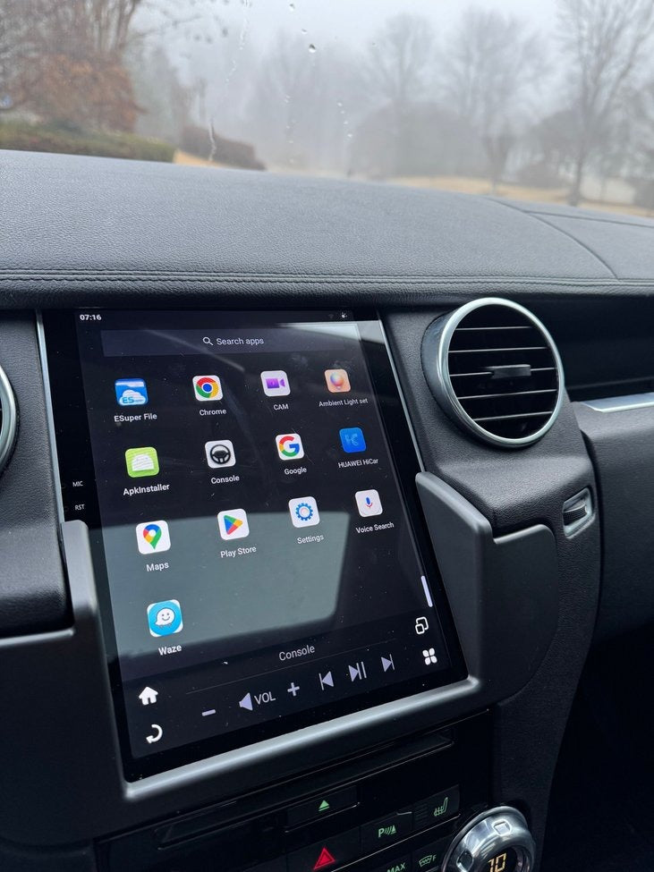 Euronavigate Car 10.4-Inch Tesla Style Dash Navigation System for Land Rover Discovery 4 Android Tesla Style Dash Navigation Stereo System Retrofit Aftermarket Accessories