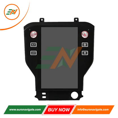 Euronavigate Coche 11,8 pulgadas Tesla Pantalla vertical Android 14 para Ford Mustang 2015-2022 Radio de coche inalámbrica Carplay GPS Reproductor estéreo Navegación Retrofit Accesorios del mercado de accesorios