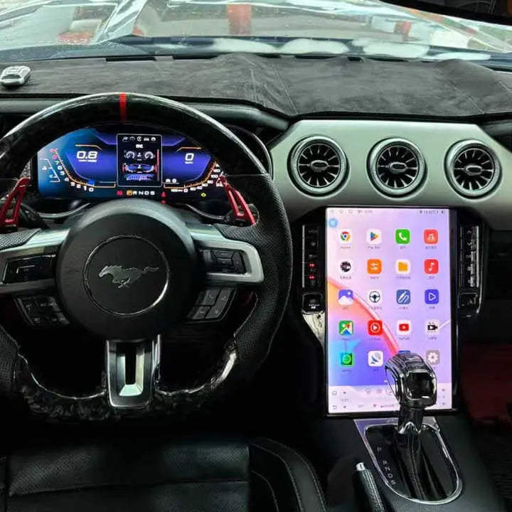 Euronavigate Car 12.3'' Car Digital Cluster For Ford Mustang 2015 2016 2017 2018 2020 LCD Dashboard Panel Virtual CockPit Speedometer Instrument  Retrofit Aftermarket Accessories