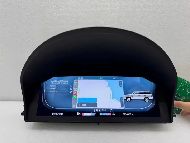 Installation of this Digital Instrument Cluster does not require drilling in the Land Rover Range Rover V8 L322.