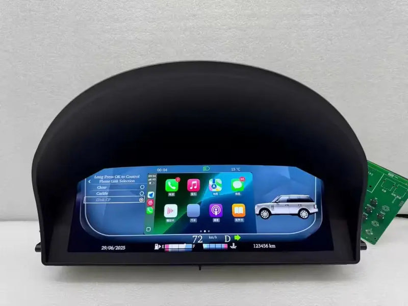 The LCD Instrument Dashboard is compatible with Land Rover Range Rover V8 L322 models from 2002 to 2012.