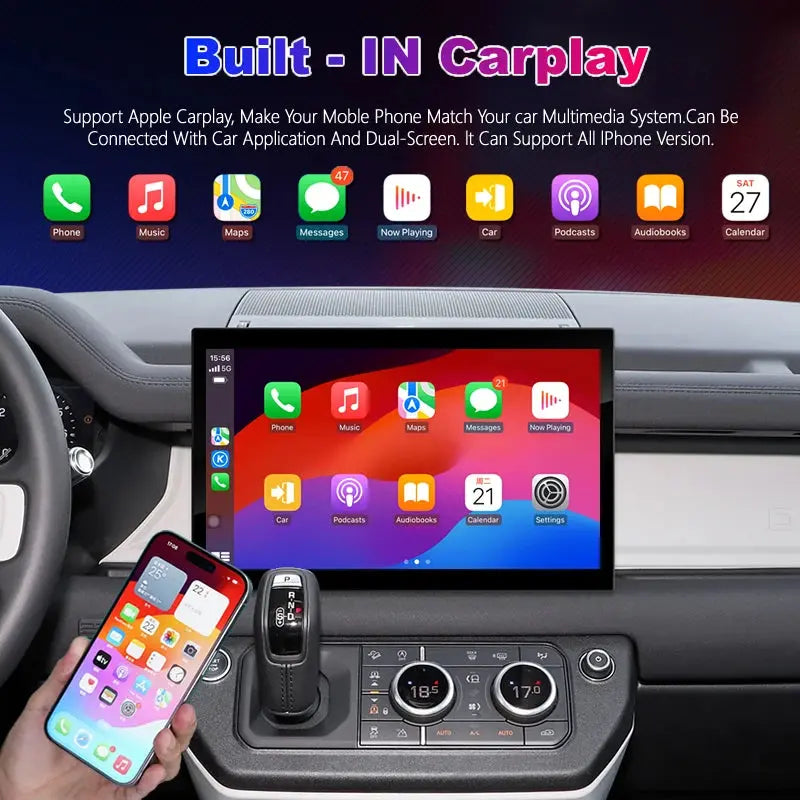 Euronavigate Car 13.3" Android Car Radio Apple Carplay DSP Audio Stereo Receiver Autoradio Multimedia Player Gps Navi Unit For Land Rover Defender  Retrofit Aftermarket Accessories