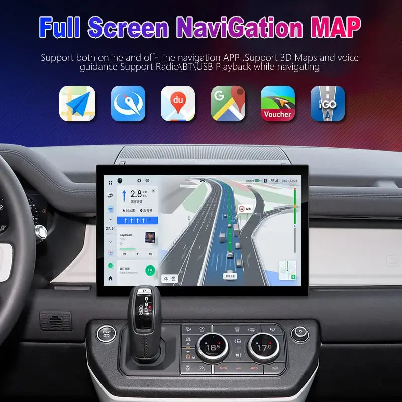 Euronavigate Car 13.3" Android Car Radio Apple Carplay DSP Audio Stereo Receiver Autoradio Multimedia Player Gps Navi Unit For Land Rover Defender  Retrofit Aftermarket Accessories