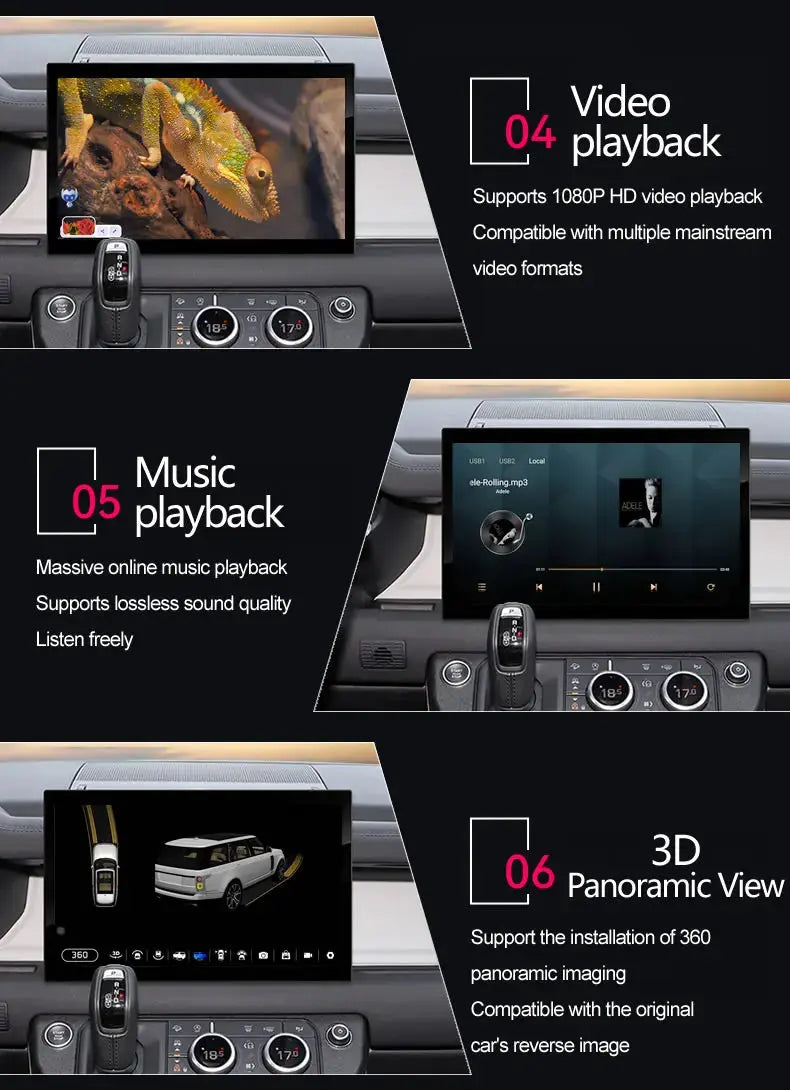 Euronavigate Car 13.3" Android Car Radio Apple Carplay DSP Audio Stereo Receiver Autoradio Multimedia Player Gps Navi Unit For Land Rover Defender  Retrofit Aftermarket Accessories