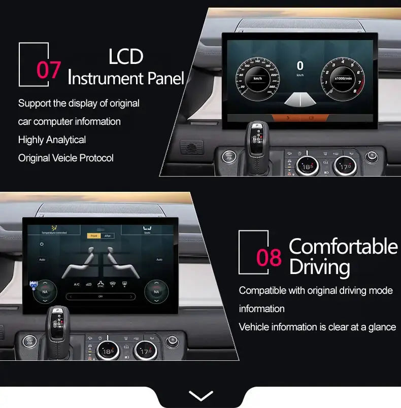 Euronavigate Car 13.3" Android Car Radio Apple Carplay DSP Audio Stereo Receiver Autoradio Multimedia Player Gps Navi Unit For Land Rover Defender  Retrofit Aftermarket Accessories