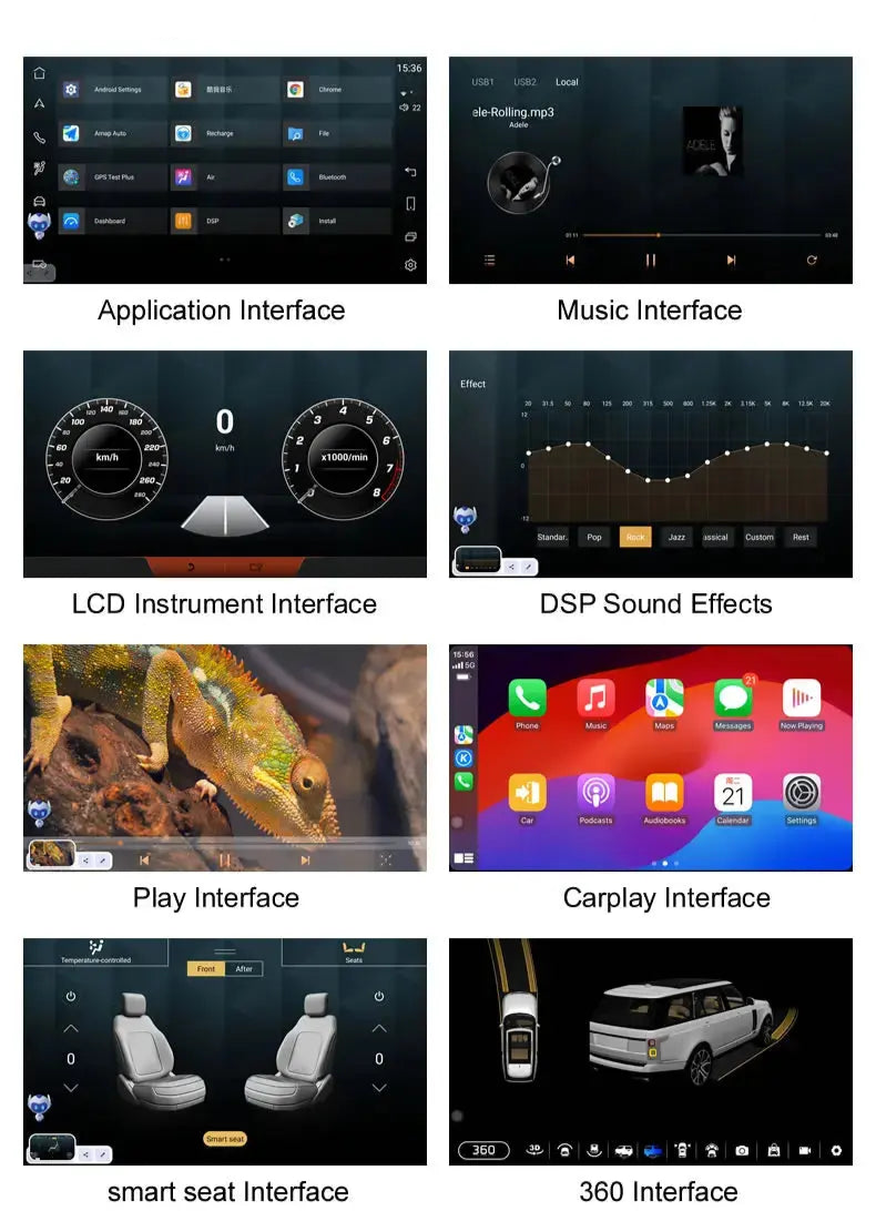 Euronavigate Car 13.3" Android Car Radio Apple Carplay DSP Audio Stereo Receiver Autoradio Multimedia Player Gps Navi Unit For Land Rover Defender  Retrofit Aftermarket Accessories