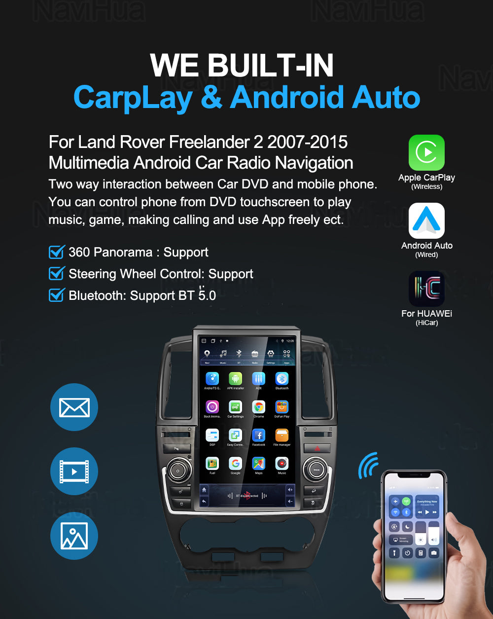 Euronavigate Car 13.6" Android Tesla Car Radio for Land Rover Freelander 2 Car Radio Retrofit Aftermarket Accessories