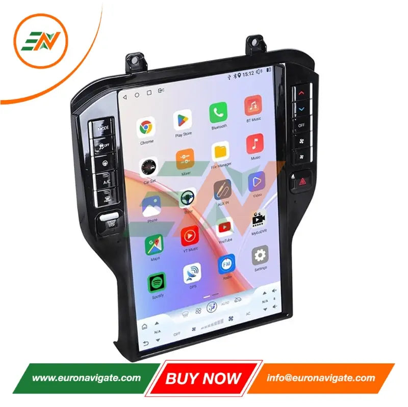 Euronavigate Coche 14,5" Android Actualización de radio para Ford Mustang Sistema estéreo de coche Retrofit Accesorios del mercado de accesorios