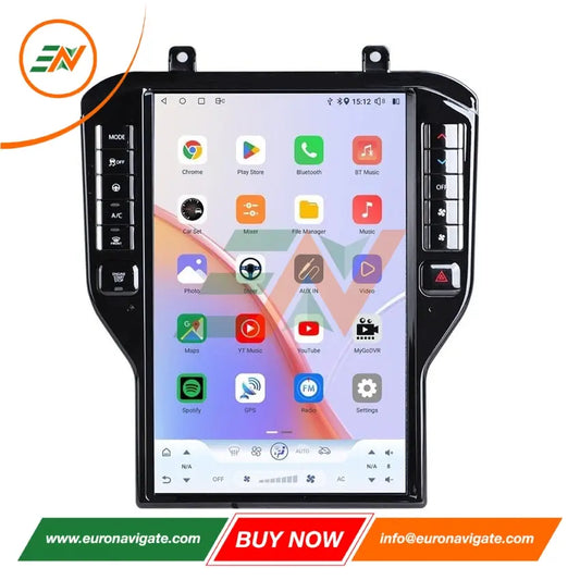 Euronavigate Coche 14,5" Android Actualización de radio para Ford Mustang Sistema estéreo de coche Retrofit Accesorios del mercado de accesorios