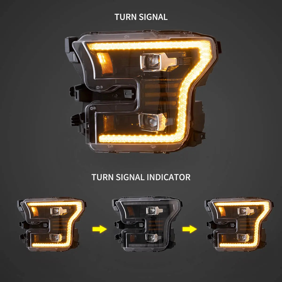 Euronavigate Car 15-17 Ford F150 Headlights 13th Gen With Dual Beam Projector  Retrofit Aftermarket Accessories
