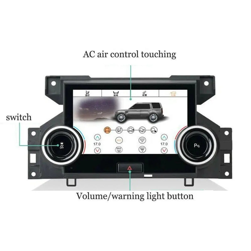 Euronavigate Car 7-inch Digital AC Control Panel for Land Rover Discovery 4 L319 Digital A/C Climate Control Panel Upgrade Retrofit Aftermarket Accessories