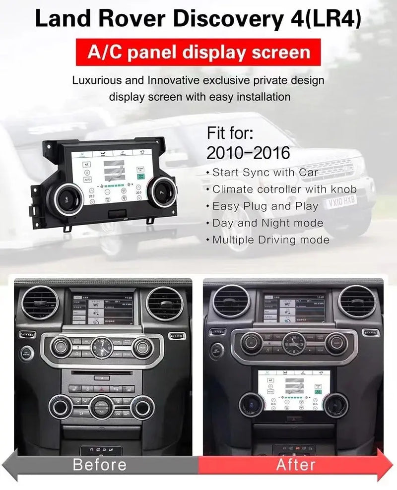 Euronavigate Car 7-inch Digital AC Control Panel for Land Rover Discovery 4 L319 Digital A/C Climate Control Panel Upgrade Retrofit Aftermarket Accessories