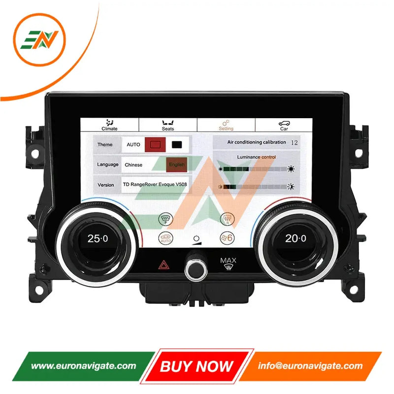 Euronavigate Car 7-inch HD IPS LCD Touch Screen Climate Control Panel for Range Rover Evoque L538 LCD Touch Screen HVAC Replacement Board Retrofit Aftermarket Accessories