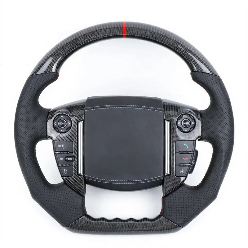 Euronavigate Car Carbon Fiber Steering Wheel for Land Rover Discovery 4 Custom Alcantara Carbon Fiber Steering Wheel Retrofit Aftermarket Accessories