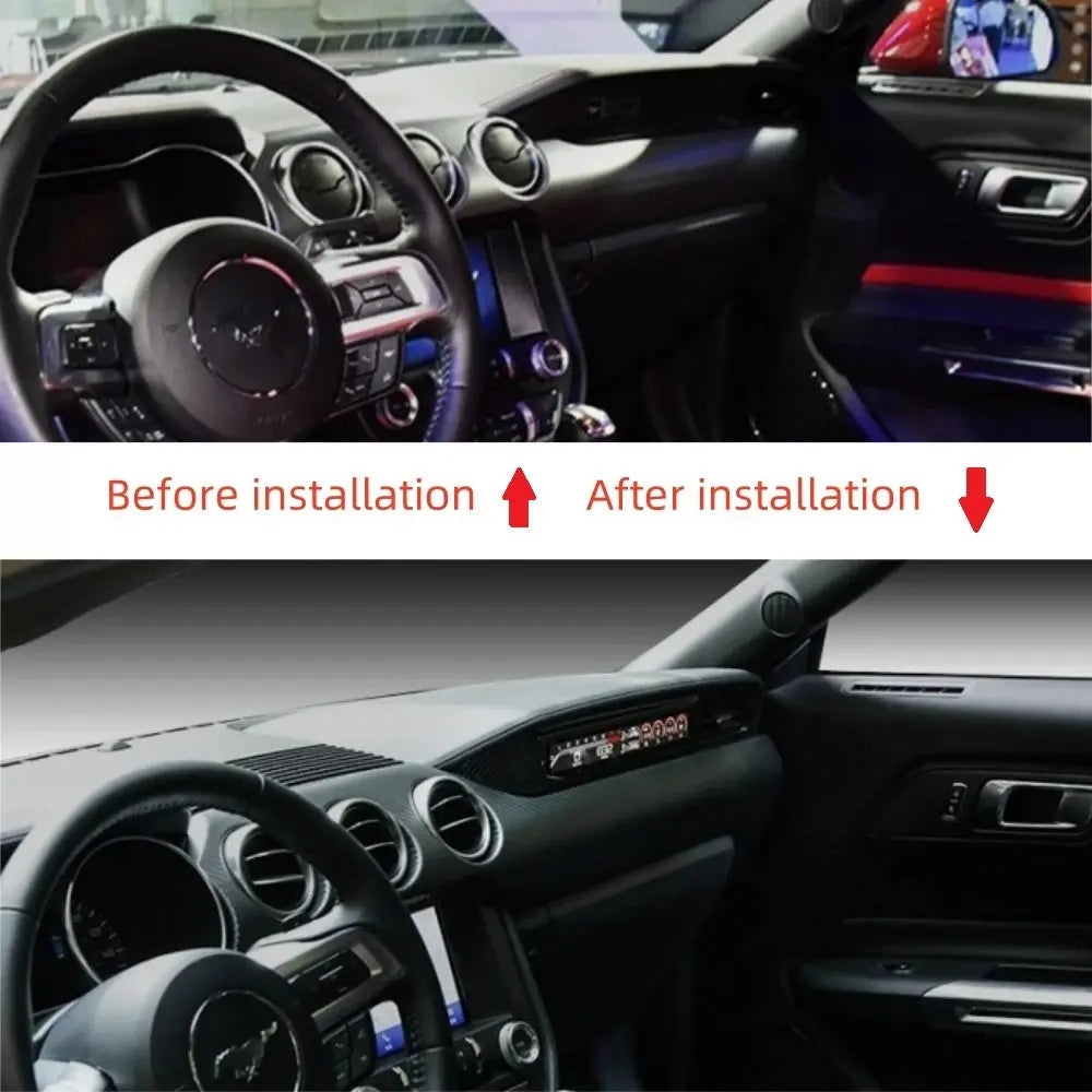 Euronavigate Car Dashboard Display Screen For Ford Mustang 2015 2016 2017 2018 2019 2020 2021 2022 2023 LCD Passenger Side HD Dashboard Speed Meter Cars Racing Instrument Copilot  Retrofit Aftermarket Accessories