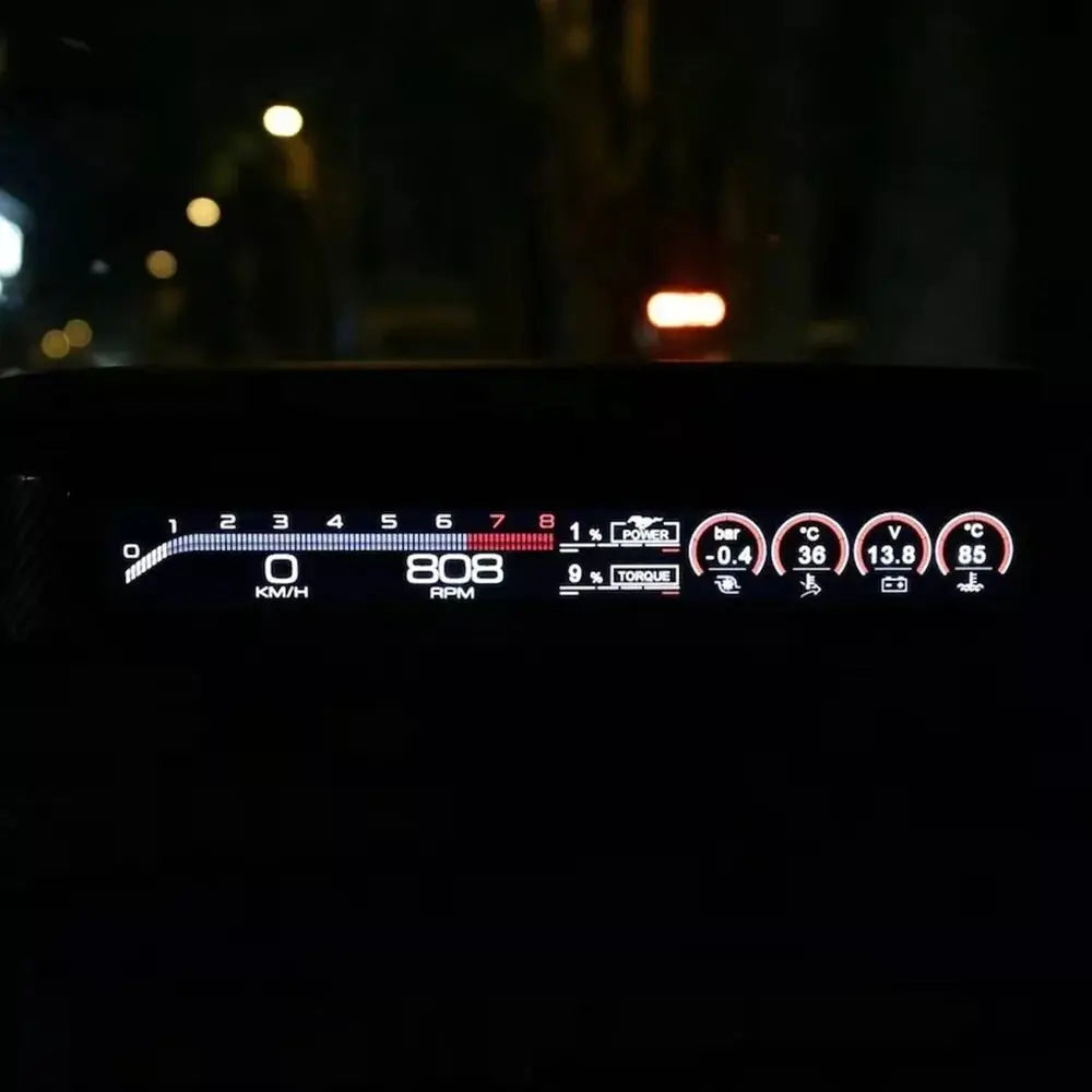 Euronavigate Car Dashboard Display Screen For Ford Mustang 2015 2016 2017 2018 2019 2020 2021 2022 2023 LCD Passenger Side HD Dashboard Speed Meter Cars Racing Instrument Copilot  Retrofit Aftermarket Accessories