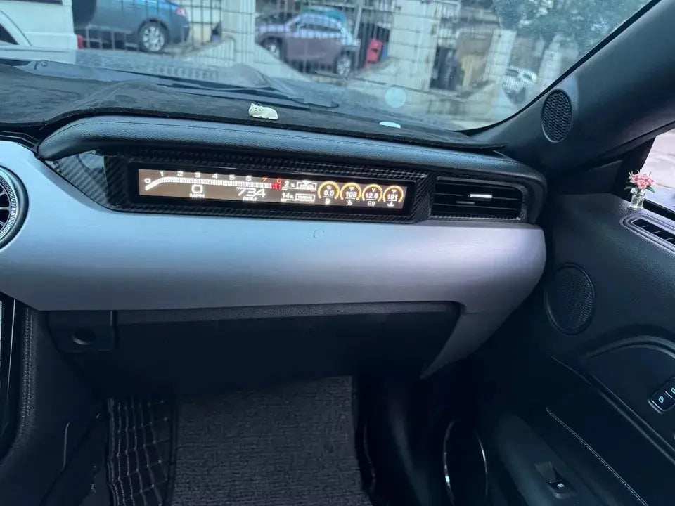 Euronavigate Car Dashboard Display Screen For Ford Mustang 2015 2016 2017 2018 2019 2020 2021 2022 2023 LCD Passenger Side HD Dashboard Speed Meter Cars Racing Instrument Copilot  Retrofit Aftermarket Accessories