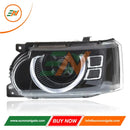 Euronavigate Car Defender Style Full LED DRL Headlights for Range Rover Vogue L322 Vehicle Headlamp Plug And Play Upgrade Replacement Replacement Retrofit Aftermarket Accessories