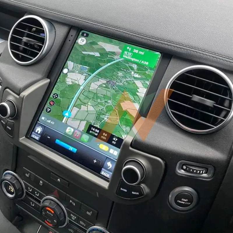 Euronavigate Car Dual-knob style Android GPS stereo system for LR Discovery 4 Dash Touch Screen Android Head Unit Display Radio Stereo GPS Navigation Multimedia Player Replacement Carplay Wireless Receiver Reversing Handsfree Plug And Play Retrofit Aftermarket Accessories
