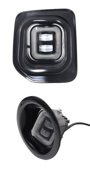 Pair Of Front Fog Lights For Land Rover Discovery 4 (2010-2016) - Halogen, Black Housing