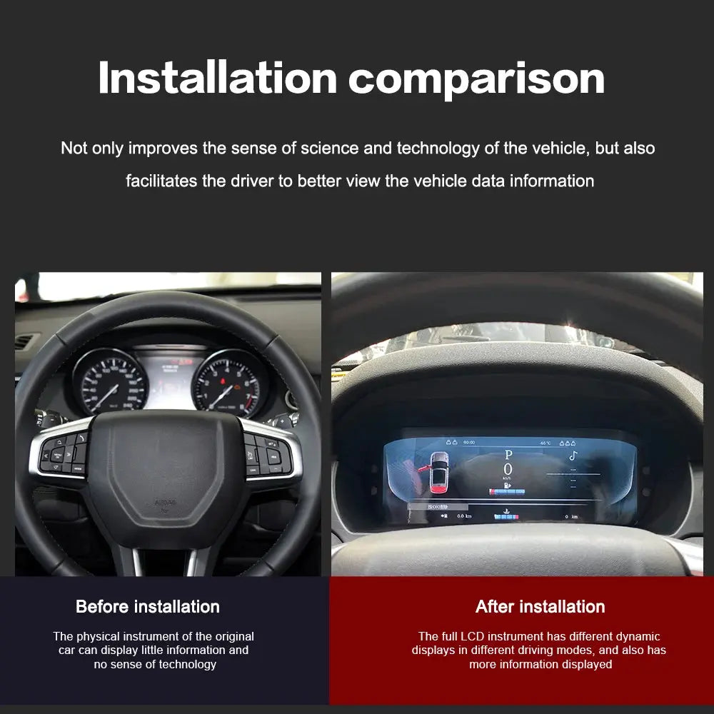 Euronavigate Car For Land Rover Discovery Sport 2015-2019 Car Digital Cluster LCD Dashboard Player Cockpit Virtual Instrument  Retrofit Aftermarket Accessories