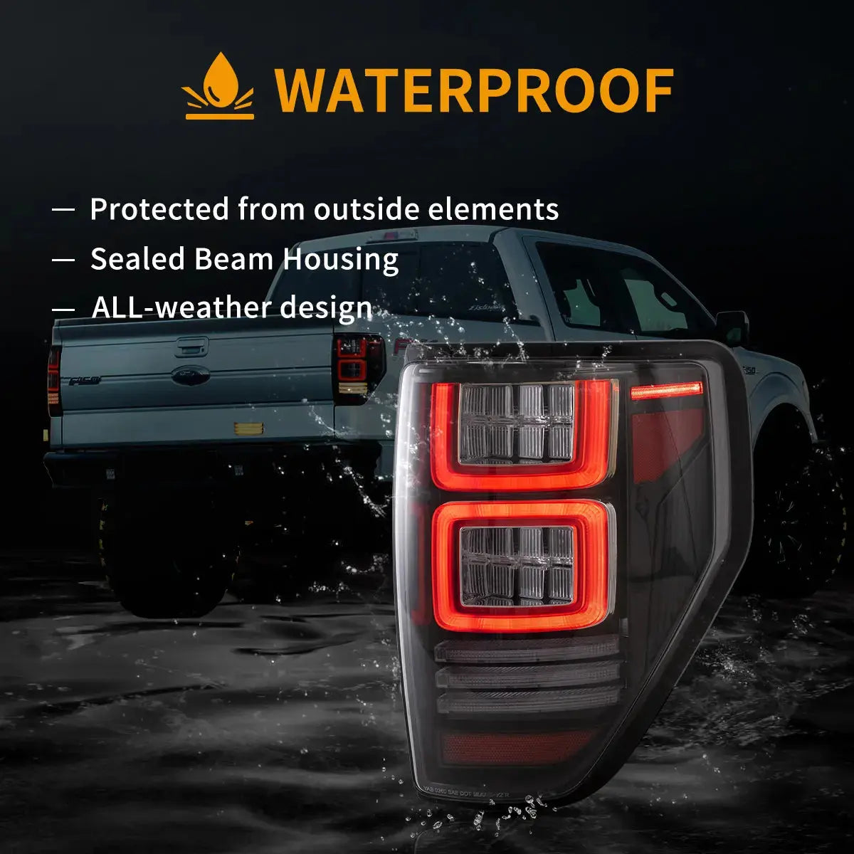 Euronavigate Car Ford F150 12th Gen (P415) Tail Lights With Amber Sequential Turn Signal Automotive Taillight Assemblies Retrofit Aftermarket Accessories