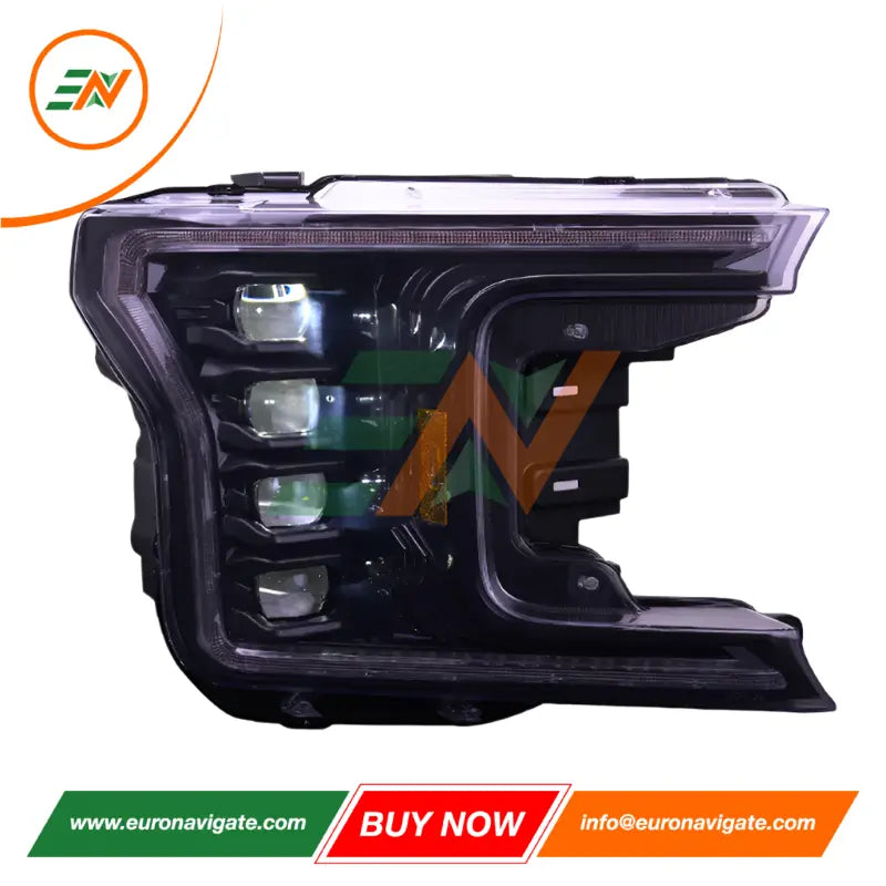 Euronavigate Auto Ford F150 LED Faros delanteros de proyector DRL LED, accesorios de repuesto para faros delanteros