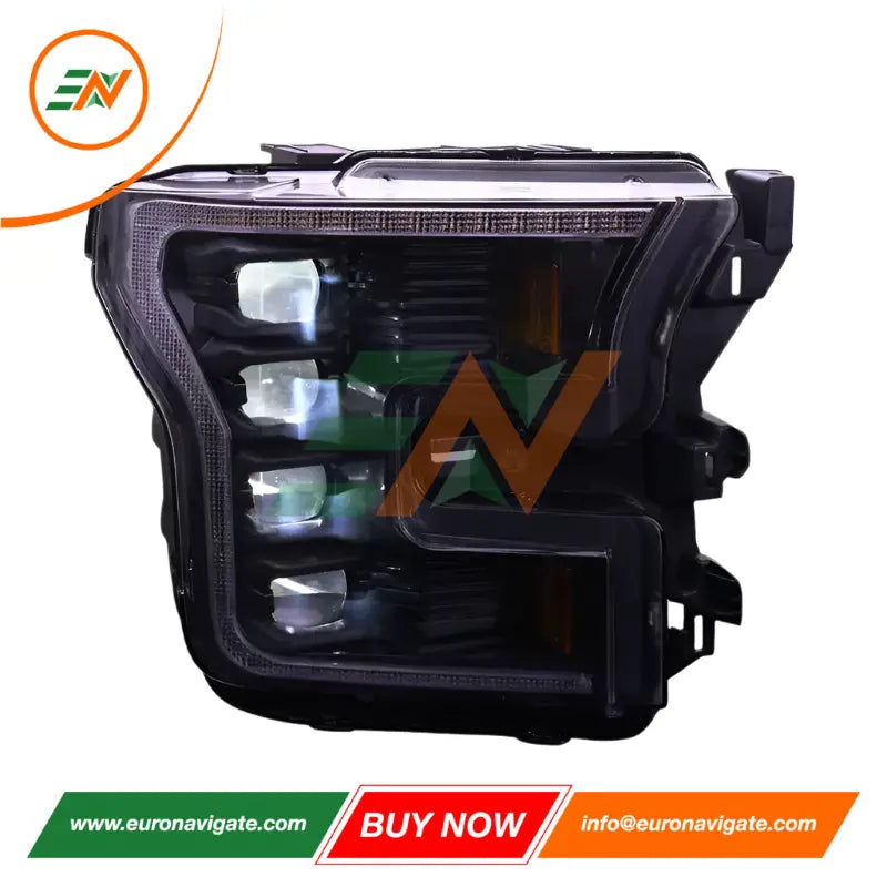Euronavigate Auto Ford F150 LED Faros delanteros de proyector DRL LED, accesorios de repuesto para faros delanteros