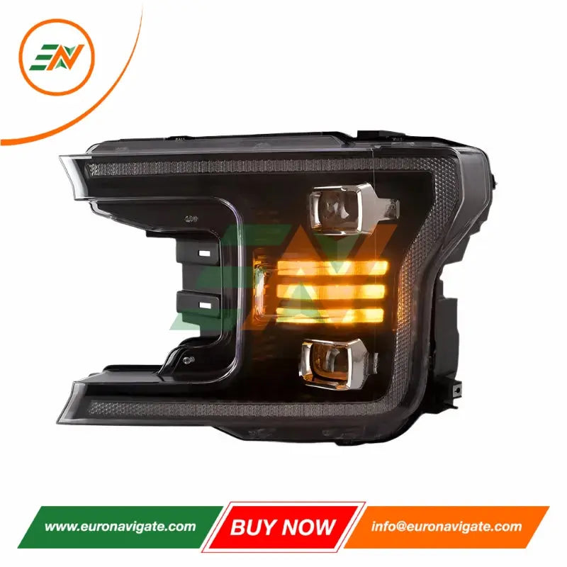 Euronavigate Faros de automóvil Ford F150 LED con proyector de doble haz Iluminación automotriz, faros delanteros, estilo S650, DRL, luces de circulación diurna, señales de giro secuenciales Accesorios de posventa de modernización