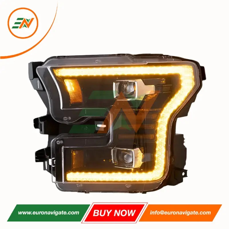 Euronavigate Faros de automóvil Ford F150 LED con proyector de doble haz Iluminación automotriz, faros delanteros, estilo S650, DRL, luces de circulación diurna, señales de giro secuenciales Accesorios de posventa de modernización