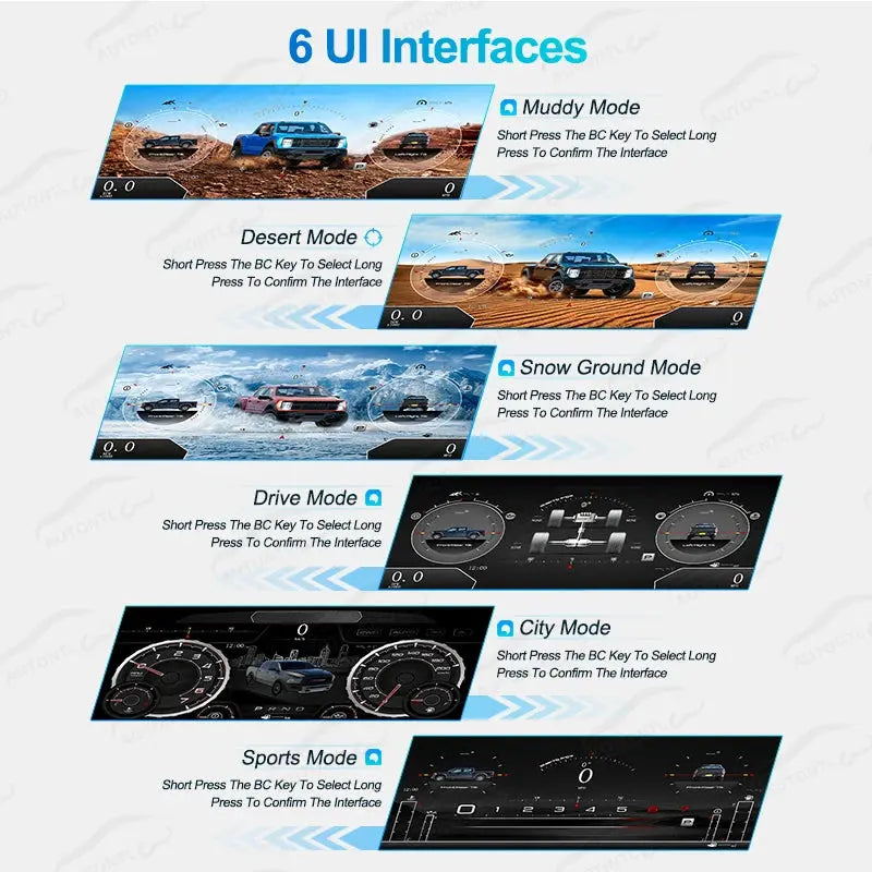 Get the Viknav Digital Instrument Cluster for your Ford F150 Raptor. This system displays your speed, temperature, fuel and other important information on a clear LCD screen. Includes a one-year warranty.