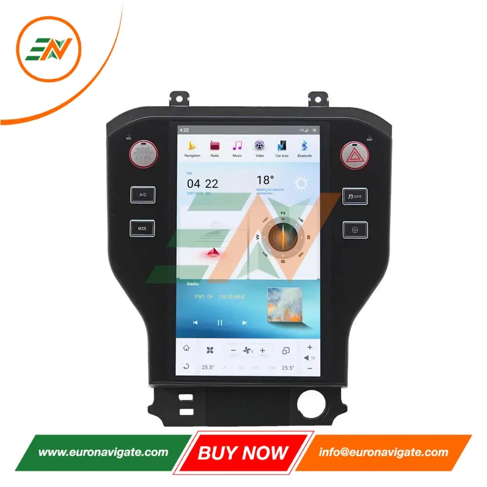 Euronavigate Coche Ford Mustang Android 14 HD Coche GPS Sistema de navegación Radio de coche Retrofit Accesorios del mercado de accesorios