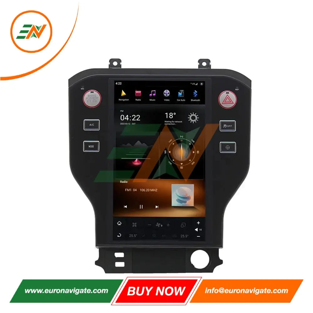 Euronavigate Coche Ford Mustang Android 14 HD Coche GPS Sistema de navegación Radio de coche Retrofit Accesorios del mercado de accesorios