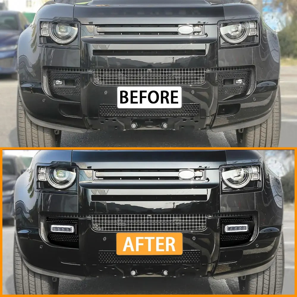 LED Fog Lights for Land Rover Defender: brighter, safer driving in any weather. Shop Euronavigate for premium car upgrades and accessories.