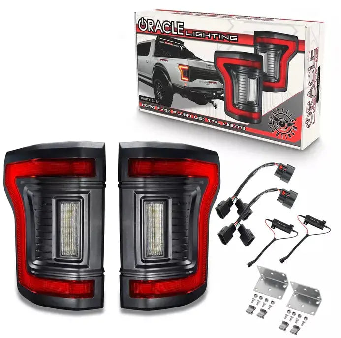 Euronavigate Car Lighting Flush Style LED Tail Lights STD Red For 2015-2020 Ford F-150  Retrofit Aftermarket Accessories