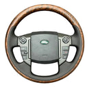 Euronavigate Car Mahogany Steering Wheel for Land Rover Discovery 3/4, Sport L320, Freelander Modified and Leather Steering Wheel with Optional Heating Retrofit Aftermarket Accessories