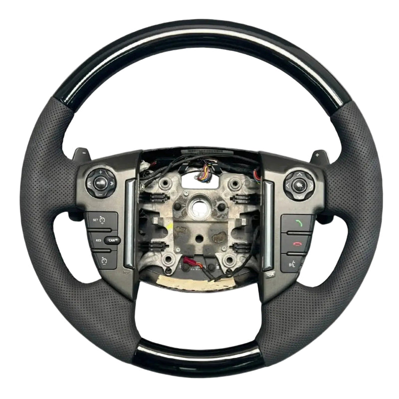 Euronavigate Car Mahogany Steering Wheel for Land Rover Discovery 3/4, Sport L320, Freelander Modified and Leather Steering Wheel with Optional Heating Retrofit Aftermarket Accessories