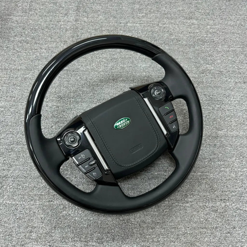 Euronavigate Car Mahogany Wood Steering Wheel for Land Rover Discovery 4 Modified and Leather Steering Wheel with Optional Heating Retrofit Aftermarket Accessories