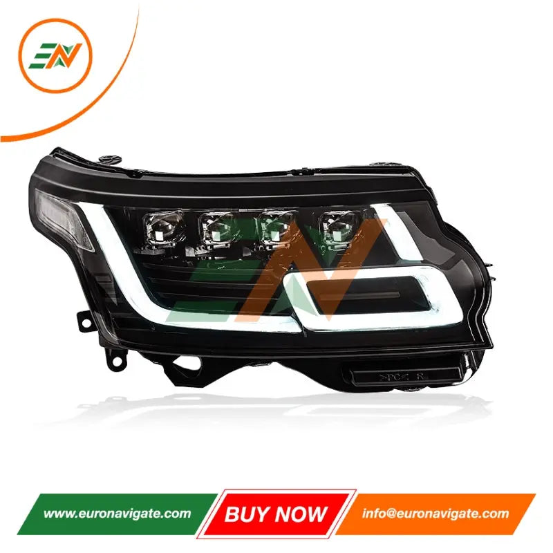 Euronavigate Faros delanteros de 4 lentes DRL estilo Matrix para automóvil Conversión de estiramiento facial para Range Rover Vogue L405 Reemplazo de actualización Plug and Play Accesorios de posventa