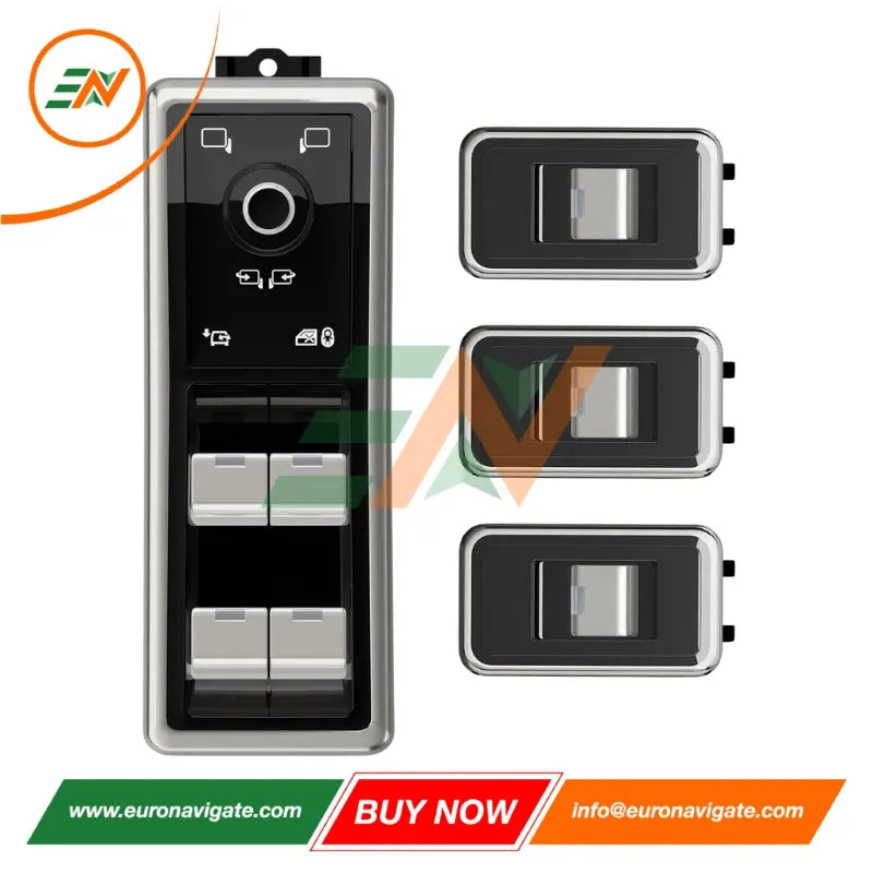 Euronavigate Juego de interruptor de control de ventanilla eléctrica para automóvil para Range Rover Vogue L405 y Sport L494 LCD Tablero de reemplazo de pantalla táctil Plug And Play Retrofit Accesorios del mercado de accesorios