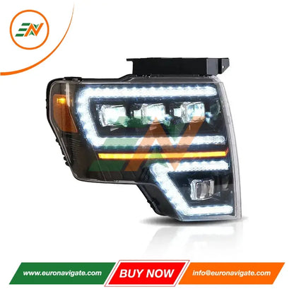 Euronavigate Projecteur de voiture LED Phares avec DRL dynamique pour projecteur Ford F-150 Ensemble de phares LED Rénovation Accessoires de rechange