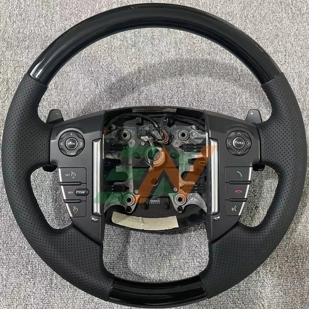 Volante de cuero perforado negro piano para Range Rover Sport y Discovery 3