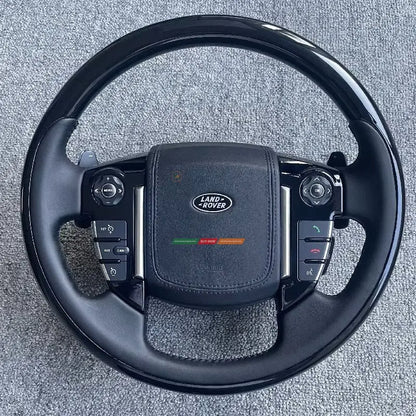 Euronavigate Coche Range Rover Sport y Discovery Volante de cuero perforado negro piano 3/4 Volantes de vehículos Retrofit Accesorios de posventa