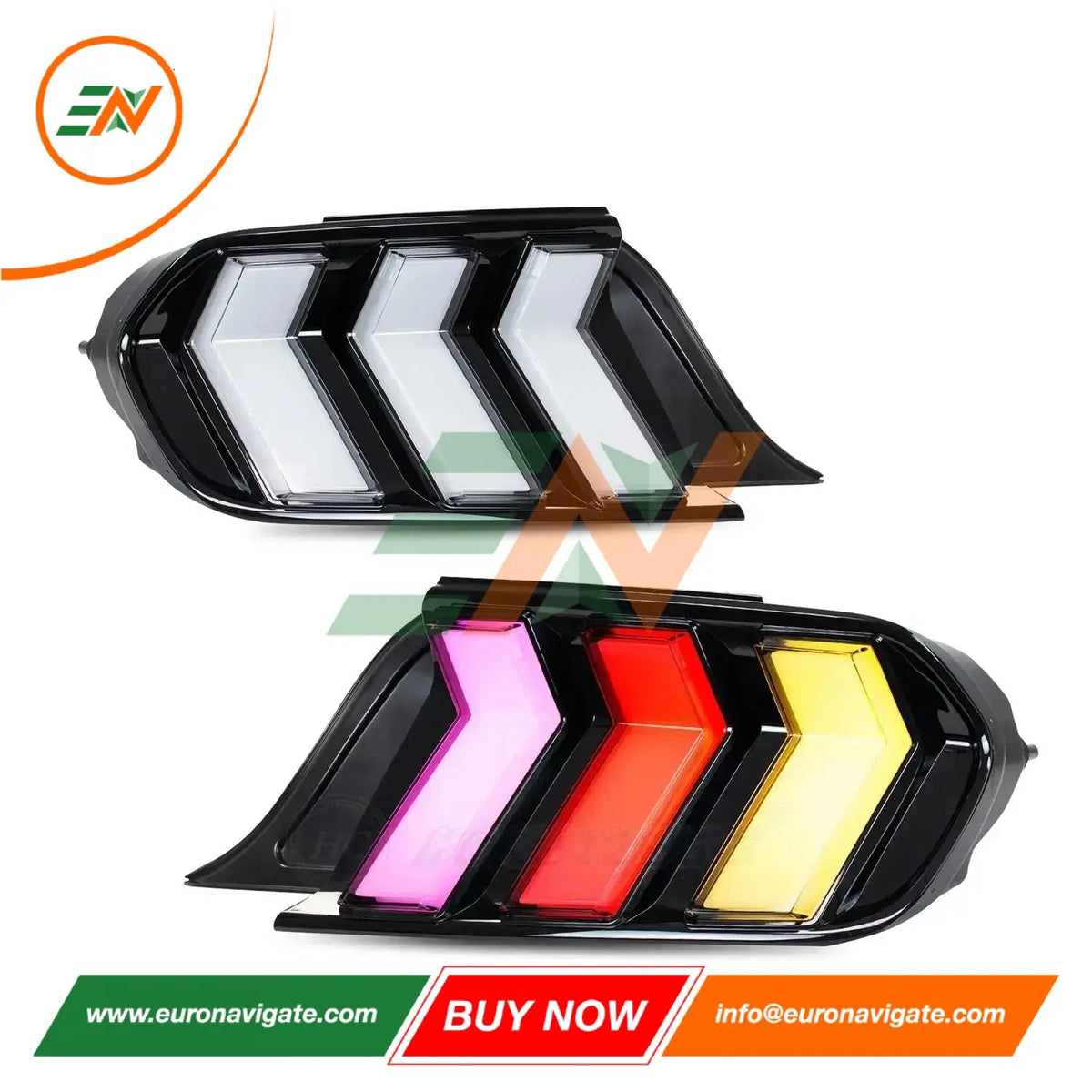 Euronavigate Conjunto de luz trasera secuencial para automóvil LED para Ford Mustang Iluminación automotriz, conjunto de luces traseras Accesorios de posventa de modernización